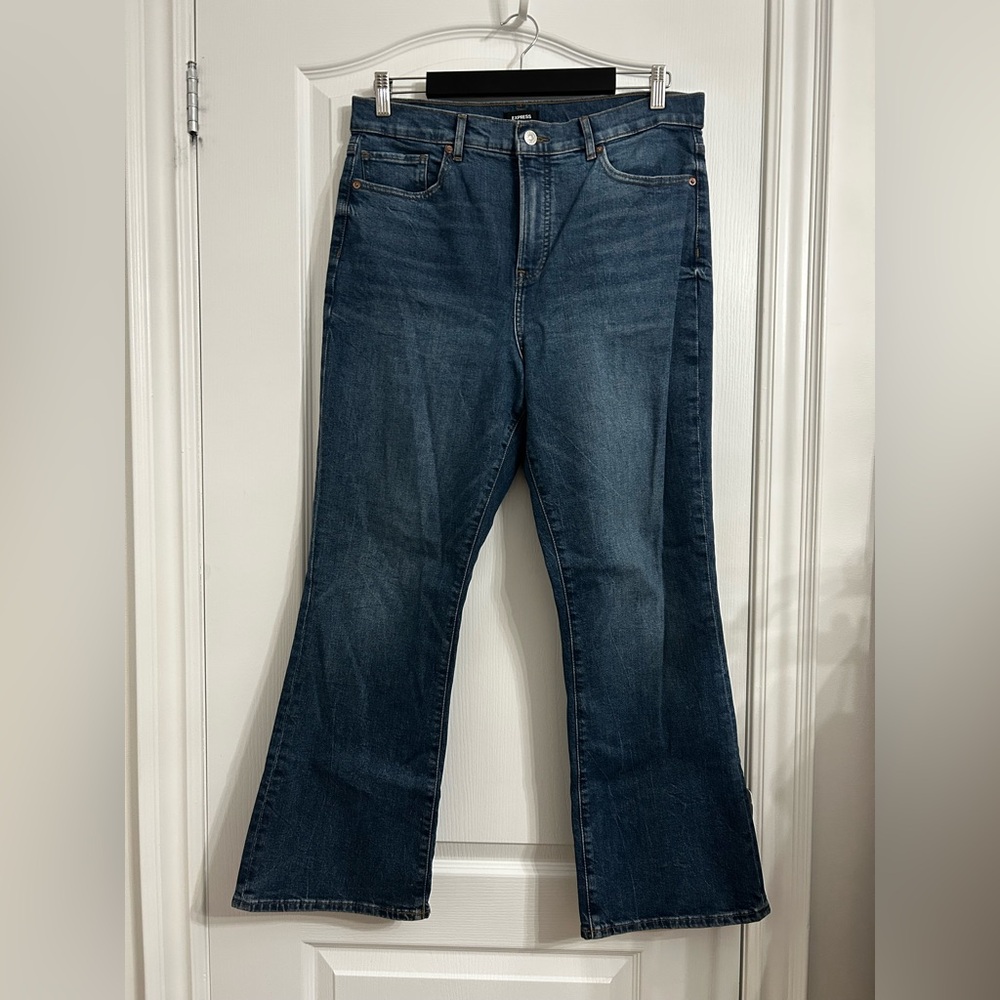 Express Women Size 12S Blue Jeans 90s Boot Cut High Rise
